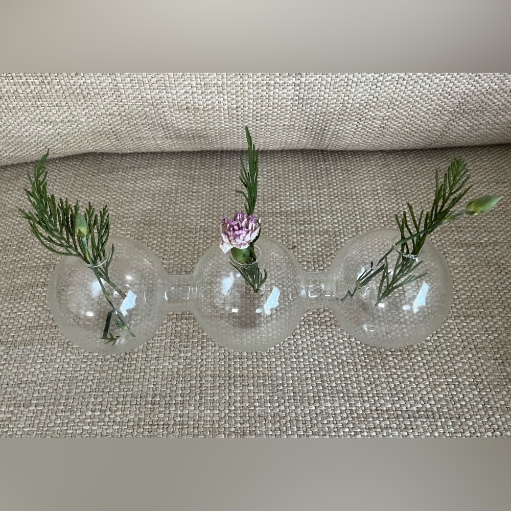 Triple Glass Vase